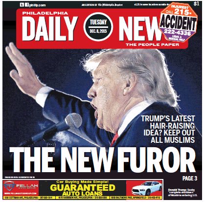 Philadelphia Daily News cover Donald Trump